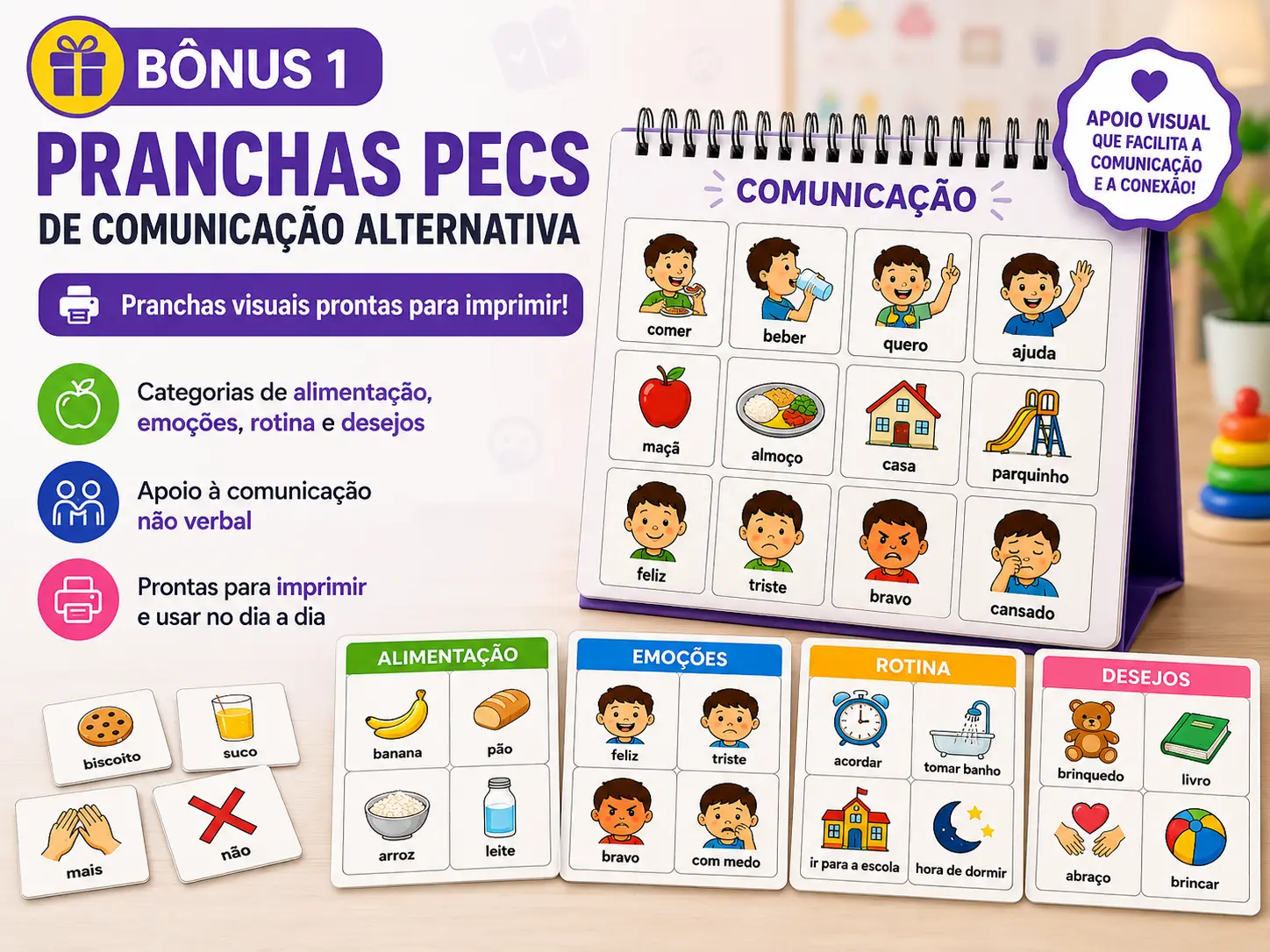 Pranchas PECS de Comunicação Alternativa