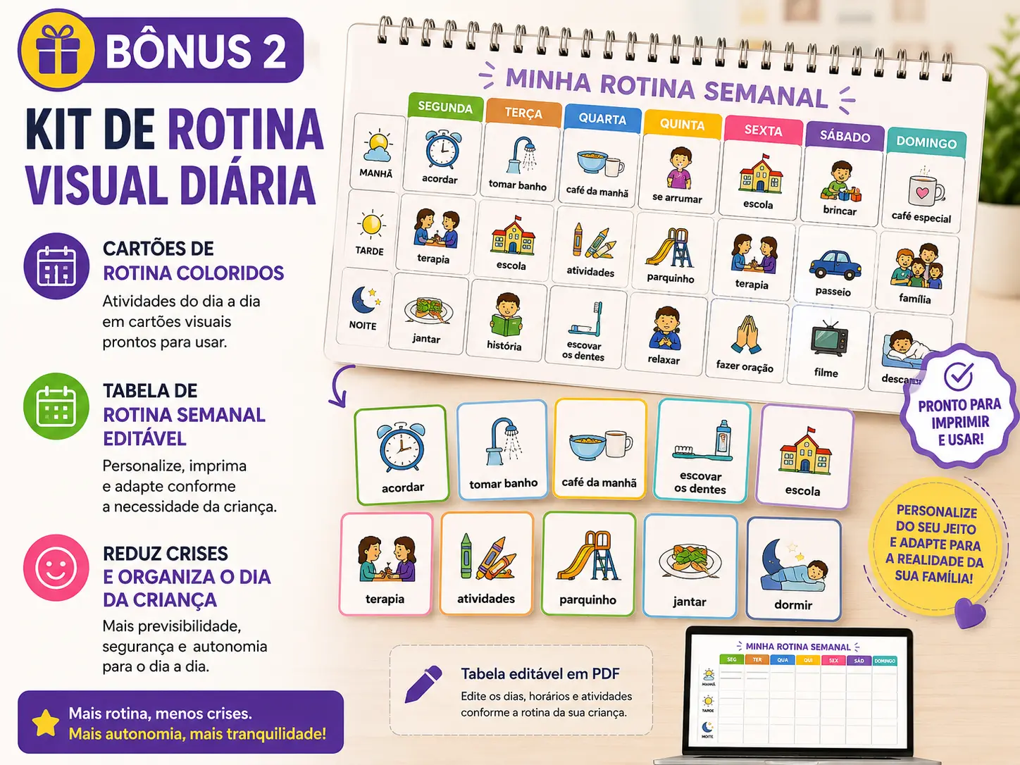 Kit de Rotina Visual Diária